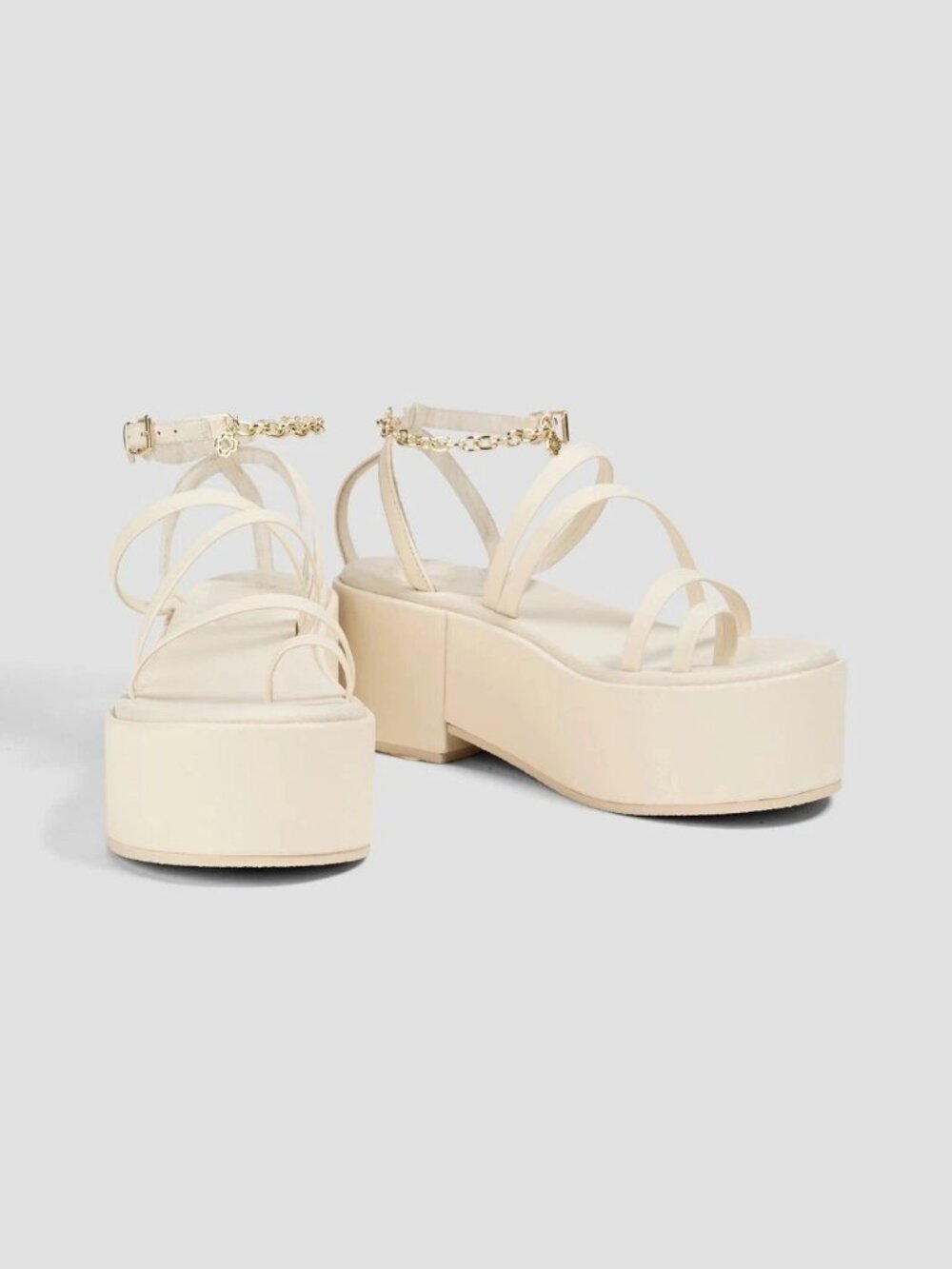 NEW Maje Chain-Embellished Leather Platform Sandals US 7 EU 37 €275